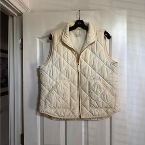 J Crew Women's Cream Quilted Vest